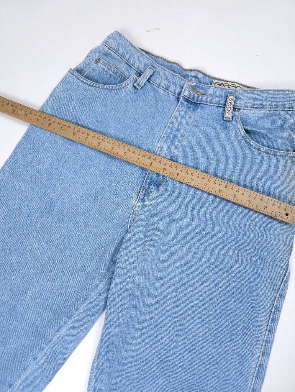 Sasson Vintage Blue Cotton Mom Jeans 90s Tapered High Waist 28x31 - Picture 4 of 14